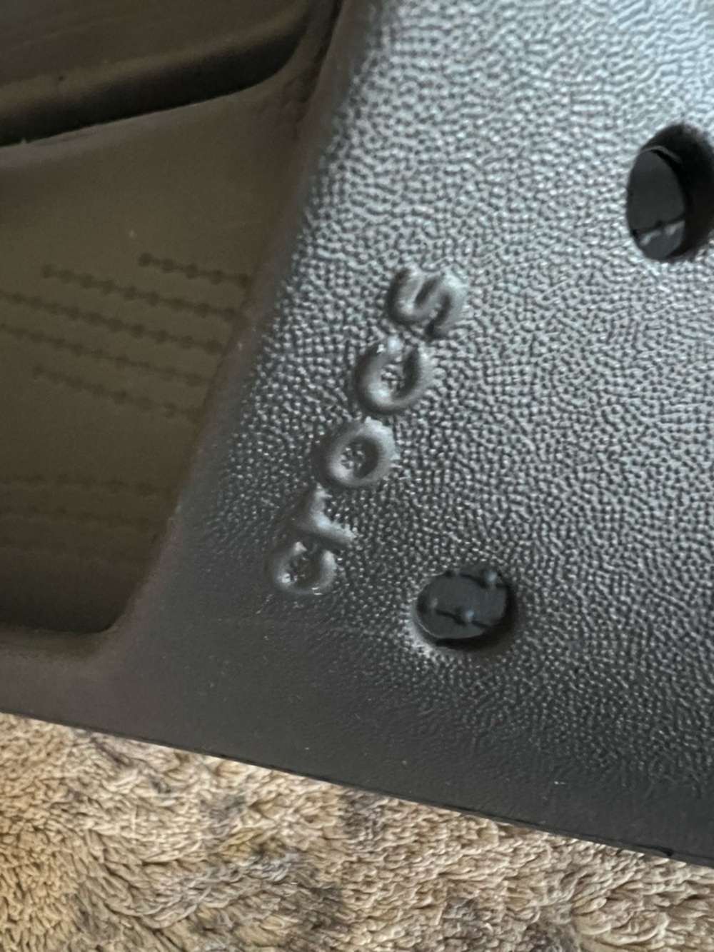 CROCS Black Slide Sandals with Vent Holes - Picture 7 of 8